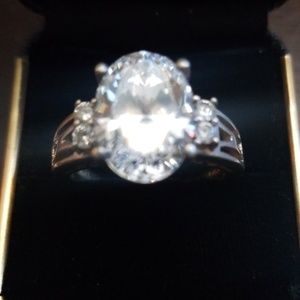 Cubic zirconia 5 carat oval ring